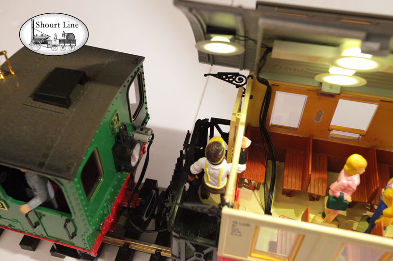 G Scale LGB 20301 Passenger Train Ultimate Starter Set with SL-6525911 Lighting System power plugs connected into loco jacks