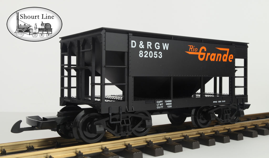 PIKO 38813 D&RGW Ore Car Single bay open top 4 axles hook n Loop couplers lo-side-end-view